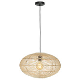 Liteworks Zivon Steel &amp; Rattan Pendant Light