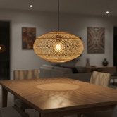 Liteworks Zivon Steel &amp; Rattan Pendant Light
