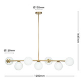 Liteworks Concord Iron &amp; Opal Glass 7 Light Pendant