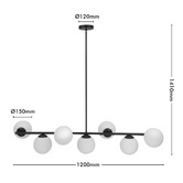 Liteworks Concord Iron &amp; Opal Glass 7 Light Pendant