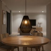 Liteworks Dayton Steel &amp; Rattan Pendant Light