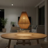 Liteworks Dayton Steel &amp; Rattan Pendant Light