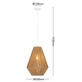 Liteworks Dayton Steel &amp; Rattan Pendant Light