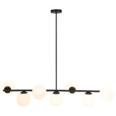 Liteworks Concord Iron &amp; Opal Glass 7 Light Pendant