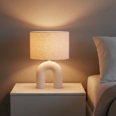 Liteworks Brockton White Ceramic &amp; Linen Table Lamp