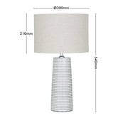 Liteworks Roche White Ceramic &amp; Linen Table Lamp