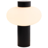 Liteworks Luso Rubberwood &amp; Opal Glass Table Lamp