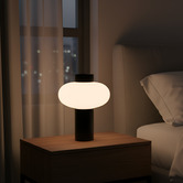 Liteworks Luso Rubberwood &amp; Opal Glass Table Lamp