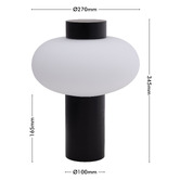 Liteworks Luso Rubberwood &amp; Opal Glass Table Lamp