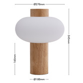 Liteworks Luso Rubberwood &amp; Opal Glass Table Lamp