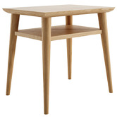 SLH House Natural Vintage European Oak Bedside Table