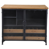 SLH House Low Pavel Metal &amp; Wood Wine Cabinet