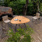 SLH House Leaf Metal &amp; Bamboo Outdoor Dining Table