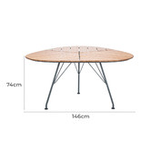 SLH House Leaf Metal &amp; Bamboo Outdoor Dining Table