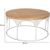 SLH House 2 Piece Stacey Fir Wood Nesting Coffee Table Set