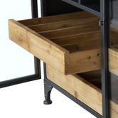 SLH House Low Pavel Metal &amp; Wood Wine Cabinet