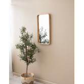 SLH House Natural Cooper Rectangular Wooden Wall Mirror