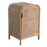 SLH House Cameron Pine Wood &amp; Rattan Bedside Table