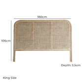 SLH House Cameron Rattan &amp; Teak Wood Bedhead