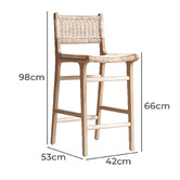 SLH House 66cm Terence Teak Wood Counter Stool