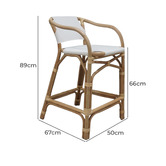 SLH House 66cm Sonya Rattan Counter Stool