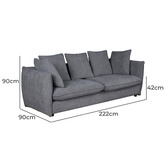 SLH House Bettina 3 Seater Upholstered Sofa