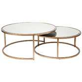 Rexington Home 2 Piece Stella Mirror-Top Nesting Coffee Table Set