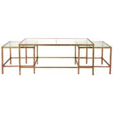 Rexington Home 3 Piece Charlotte Rectangular Glass-Top Nesting Table Set
