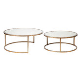 Rexington Home 2 Piece Stella Mirror-Top Nesting Coffee Table Set