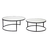 Rexington Home 2 Piece Stella Mirror-Top Nesting Coffee Table Set