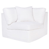 Rexington Home White Cayman Linen-Blend Slipcover Corner Chair