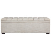Rexington Home Off-White Pelee Upholstered Storage Ottoman