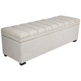 Rexington Home Off-White Pelee Upholstered Storage Ottoman