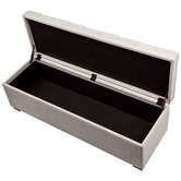 Rexington Home Off-White Pelee Upholstered Storage Ottoman