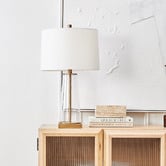 Rexington Home Ziya Glass Linen Table Lamp