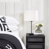 Rexington Home Payne Glass &amp; Metal Linen Table Lamp