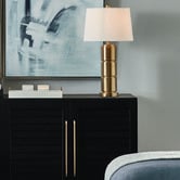 Rexington Home Akan Brushed Gold Metal Table Lamp