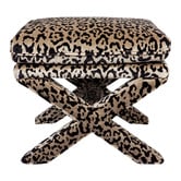 Rexington Home Evelyn Leopard Chenille Velvet Accent Stool
