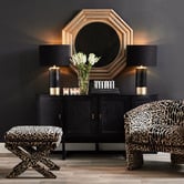 Rexington Home Evelyn Leopard Chenille Velvet Accent Stool