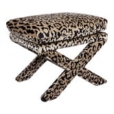 Rexington Home Evelyn Leopard Chenille Velvet Accent Stool