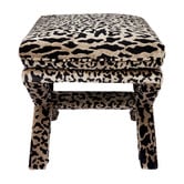 Rexington Home Evelyn Leopard Chenille Velvet Accent Stool