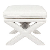 Rexington Home Natural Evelyn Linen-Blend Accent Stool