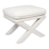 Rexington Home Natural Evelyn Linen-Blend Accent Stool