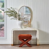 Rexington Home Caramel Evelyn Velvet Accent Stool