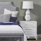 Rexington Home White Pearl Bedside Table