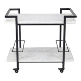 Rexington Home White and Black Franklin Marble Bar Cart