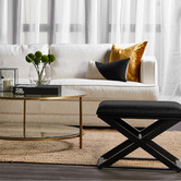 Rexington Home Black Sevyn Cross Leg Wooden Stool