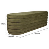 Rexington Home Liam Velvet Storage Ottoman Bench