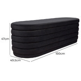Rexington Home Liam Velvet Storage Ottoman Bench