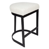 Rexington Home 65cm Black Leg Aronne Cotton-Blend Kitchen Stool